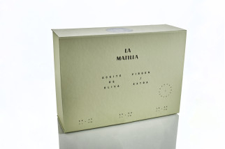 Caja regalo Botella Cerámica 500ml y Lata 1l - Aceite de Oliva Virgen Extra Arbequina